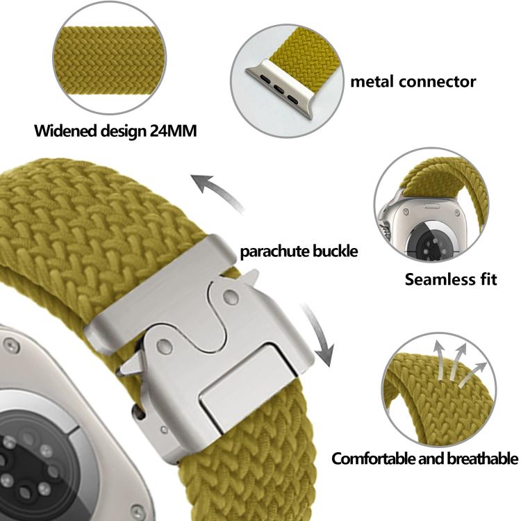 For Apple Watch 46mm / 49mm / 45mm / 44mm Kalebol Wide Umbrella Braided Strap(Dark Blue) by Kalebol