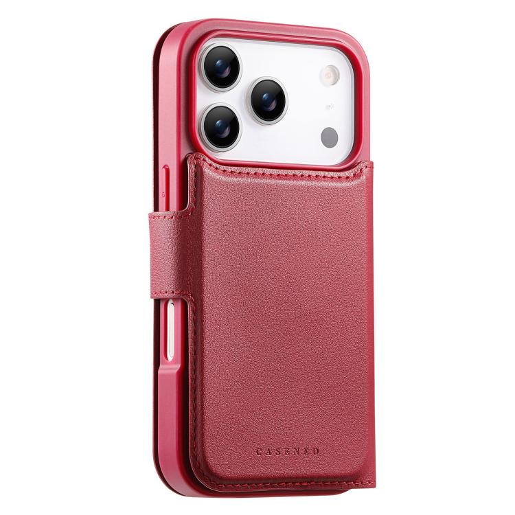 For iPhone 17 Pro Max CaseNeo Finger Grip Strap MagSafe Leather Phone Case(Red) by CaseNeo