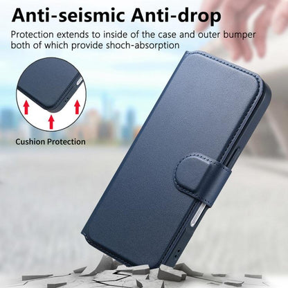 For iPhone 17 Pro Max CaseNeo Finger Grip Strap MagSafe Leather Phone Case(Blue) by CaseNeo