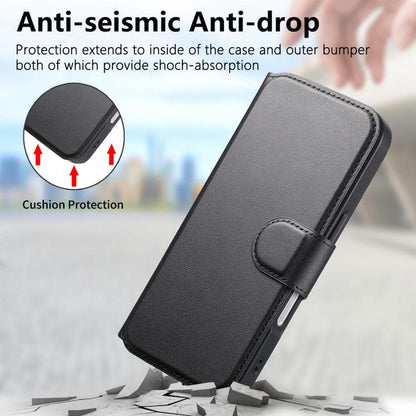 For iPhone 17 Pro CaseNeo Finger Grip Strap MagSafe Leather Phone Case(Black) by CaseNeo