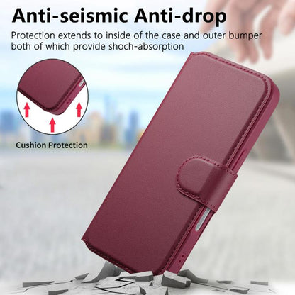 For iPhone 17 Pro CaseNeo Finger Grip Strap MagSafe Leather Phone Case(Red) by CaseNeo