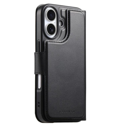 For iPhone 17 CaseNeo Finger Grip Strap MagSafe Leather Phone Case(Black) by CaseNeo