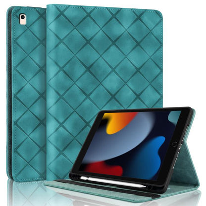 For iPad Air / Air 2 / 9.7 2017 / 2018 Rhombus Embossed Leather Smart Tablet Case(Green) by bashfashion