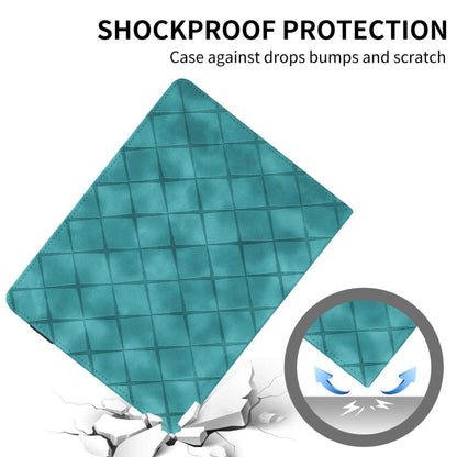 For iPad Air / Air 2 / 9.7 2017 / 2018 Rhombus Embossed Leather Smart Tablet Case(Green) by bashfashion
