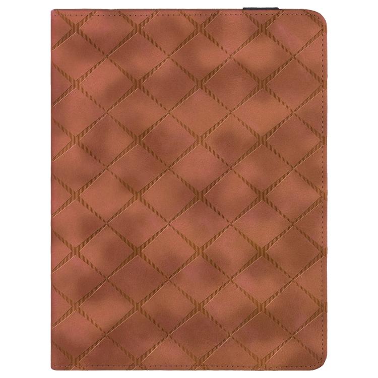 For Samsung Galaxy Tab A11+ / A9+ Rhombus Embossing Leather Tablet Case(Brown) by bashfashion