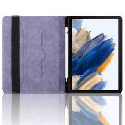 For Samsung Galaxy Tab A11+ / A9+ Rhombus Embossing Leather Tablet Case(Purple) by bashfashion
