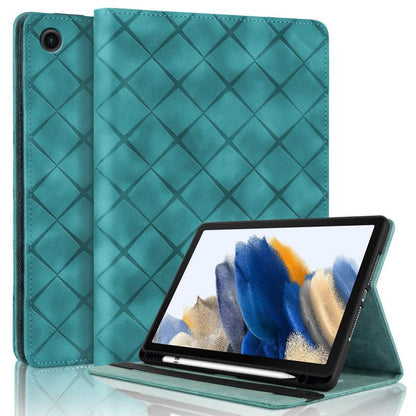 For Samsung Galaxy Tab A11+ / A9+ Rhombus Embossing Leather Tablet Case(Green) by bashfashion