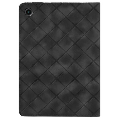 For Samsung Galaxy Tab A11+ / A9+ Rhombus Embossing Leather Tablet Case(Black) by bashfashion