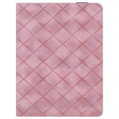 For Samsung Galaxy Tab A11 / A9 Rhombus Embossing Leather Tablet Case(Pink) by bashfashion