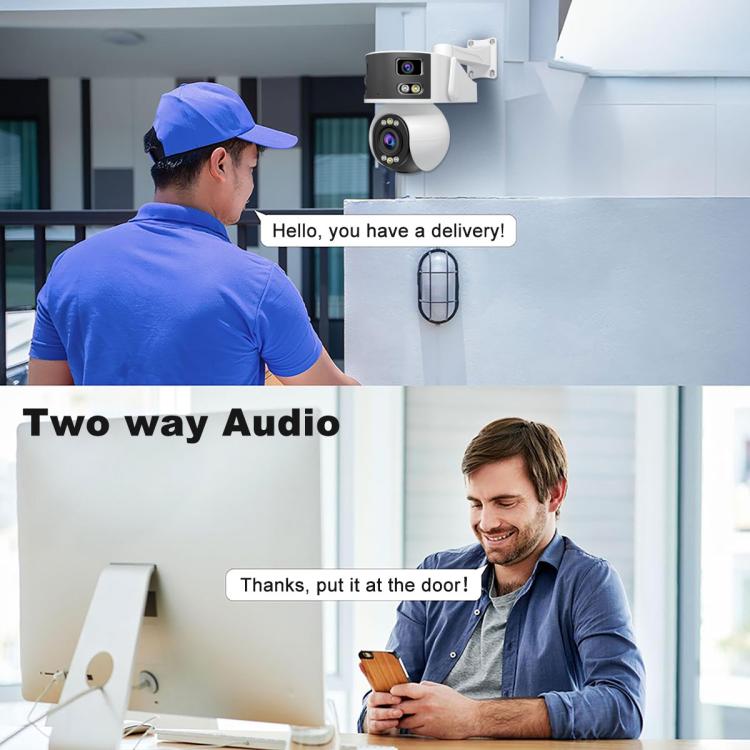 SriHome SH055 8MP HD Multi-lens 5X Optical Zoom Lens Panoramic PTZ Dome Camera(EU Plug) by SriHome