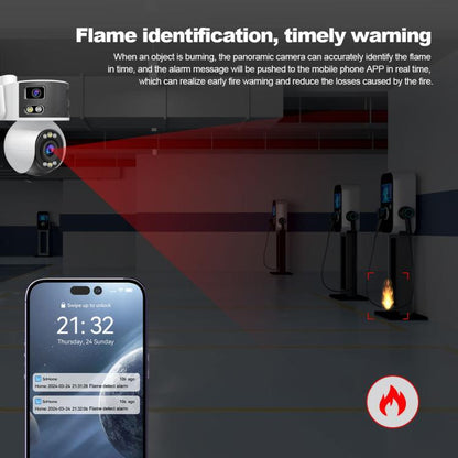 SriHome SH055B 8MP HD Multi-lens Super Wide Angle Panoramic PTZ Dome Camera(AU Plug) by SriHome