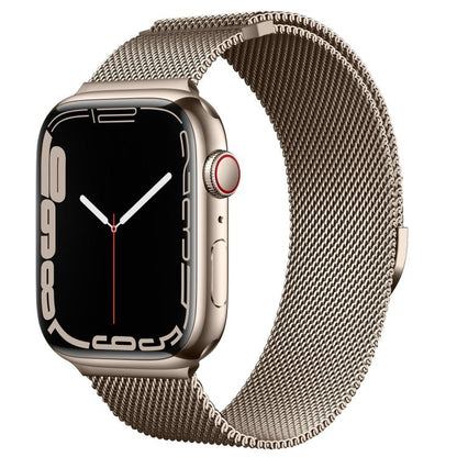 For Apple Watch 46mm / 49mm / 45mm / 44mm Kalebol Semi-circular Milanese Stainless Steel Strap(Vintage Gold) by Kalebol