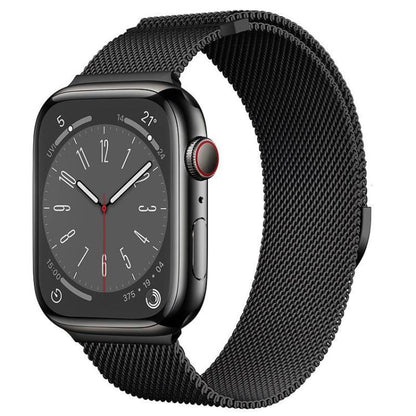 For Apple Watch 46mm / 49mm / 45mm / 44mm Kalebol Semi-circular Milanese Stainless Steel Strap(Black) by Kalebol