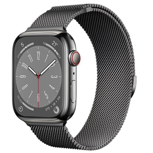 For Apple Watch 46mm / 49mm / 45mm / 44mm Kalebol Semi-circular Milanese Stainless Steel Strap(Gun Color) by Kalebol
