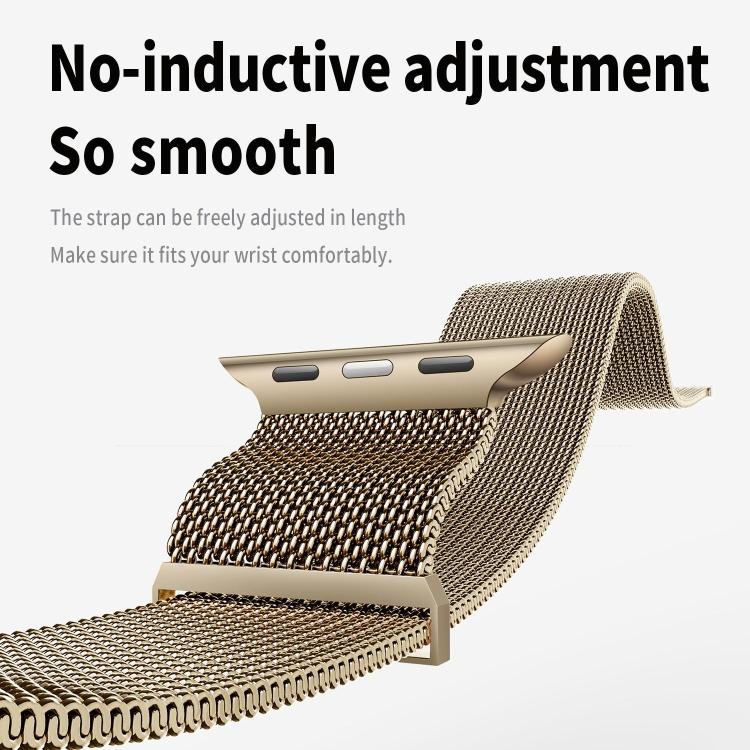 For Apple Watch 46mm / 49mm / 45mm / 44mm Kalebol Semi-circular Milanese Stainless Steel Strap(Black) by Kalebol