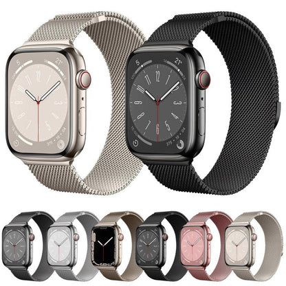 For Apple Watch 46mm / 49mm / 45mm / 44mm Kalebol Semi-circular Milanese Stainless Steel Strap(Black) by Kalebol