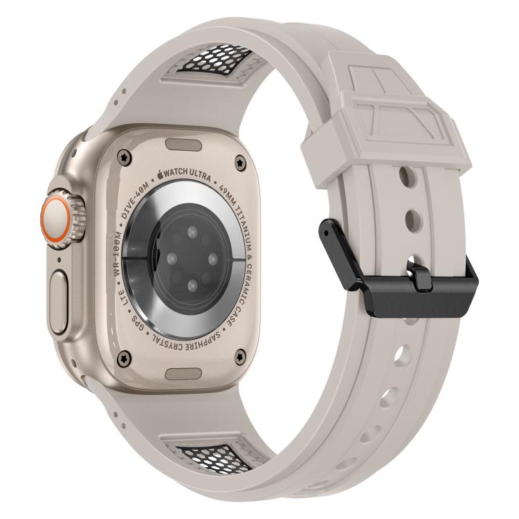 For Apple Watch 46mm / 49mm / 45mm / 44mm Kalebol Honeycomb TPU Black Mesh Strap(Starlight Black Net) by Kalebol