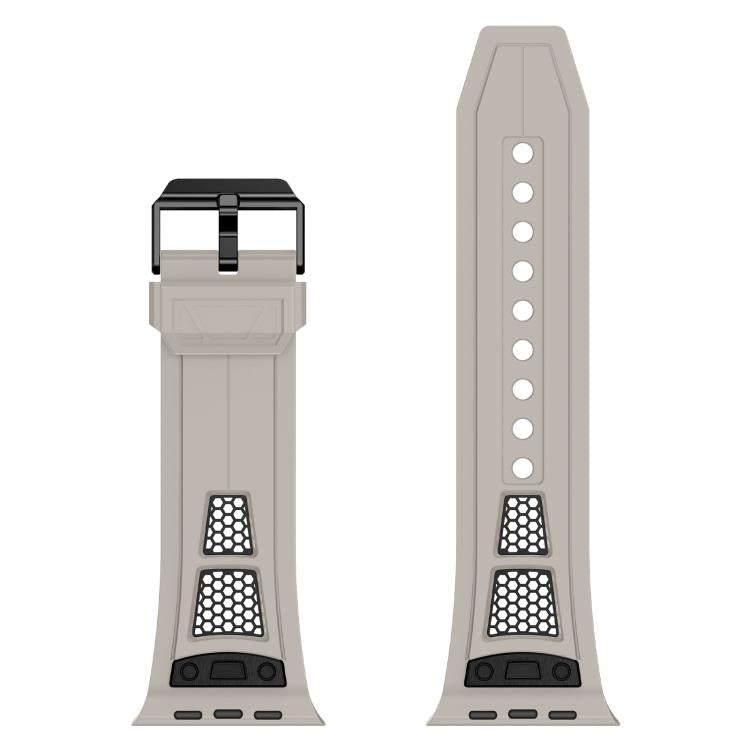 For Apple Watch 46mm / 49mm / 45mm / 44mm Kalebol Honeycomb TPU Black Mesh Strap(Starlight Black Net) by Kalebol