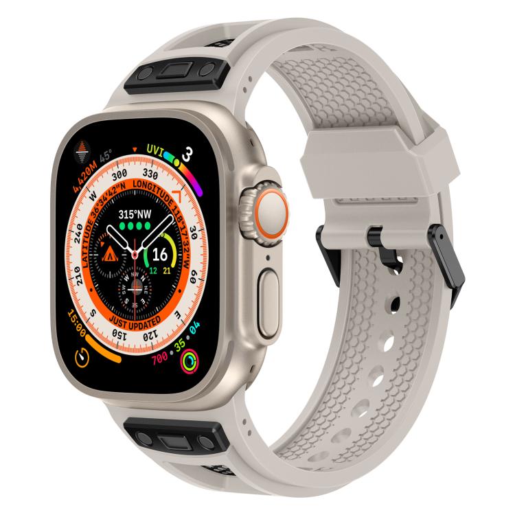 For Apple Watch 46mm / 49mm / 45mm / 44mm Kalebol Honeycomb TPU Black Mesh Strap(Starlight Black Net) by Kalebol