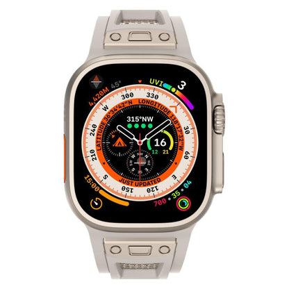 For Apple Watch 46mm / 49mm / 45mm / 44mm Kalebol Honeycomb TPU Titanium Mesh Strap(Starlight Titanium Net) by Kalebol