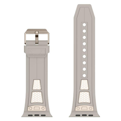 For Apple Watch 46mm / 49mm / 45mm / 44mm Kalebol Honeycomb TPU Titanium Mesh Strap(Starlight Titanium Net) by Kalebol