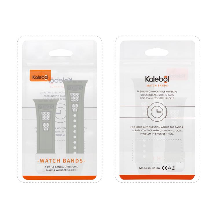 For Apple Watch 46mm / 49mm / 45mm / 44mm Kalebol Honeycomb TPU Titanium Mesh Strap(Orange Titanium Net) by Kalebol