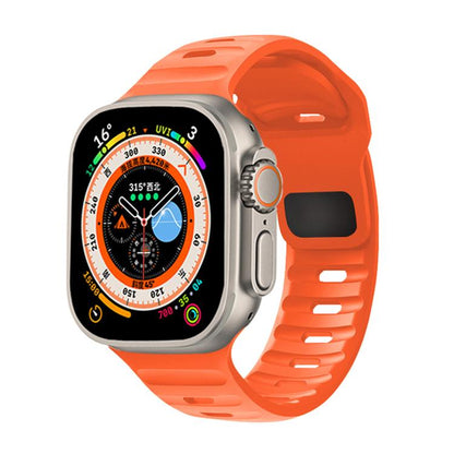 For Apple Watch 46mm / 49mm / 45mm / 44mm Kalebol Sport Silicone Strap(Orange) by Kalebol