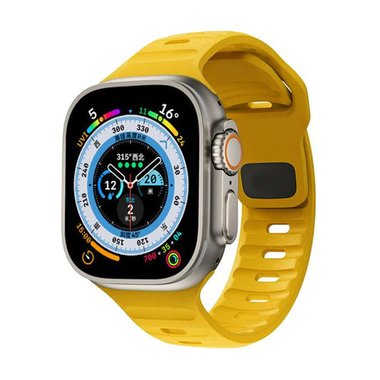 For Apple Watch 46mm / 49mm / 45mm / 44mm Kalebol Sport Silicone Strap(Yellow) by Kalebol