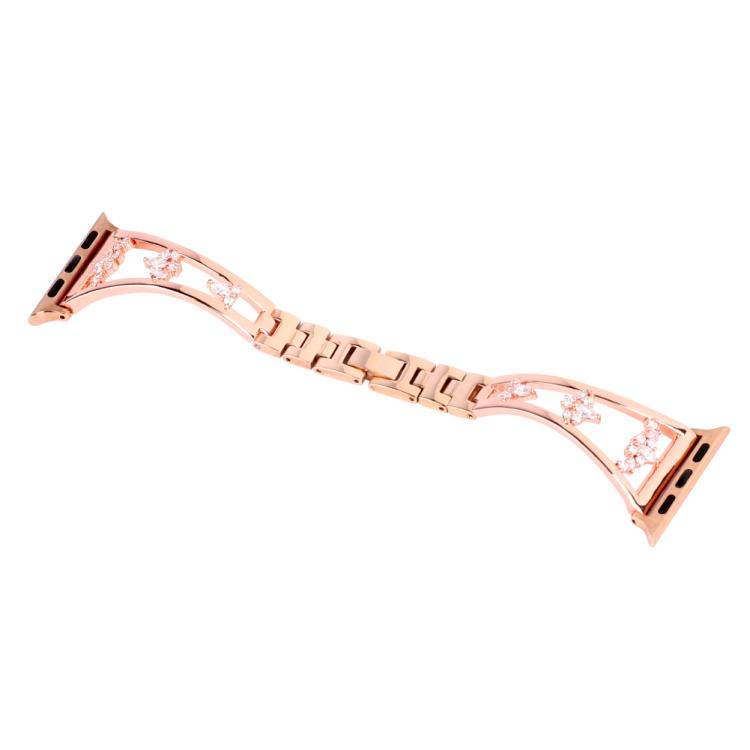 For Apple Watch 46mm / 49mm / 45mm / 44mm Kalebol Zirconia Watch Strap(Gold) by Kalebol