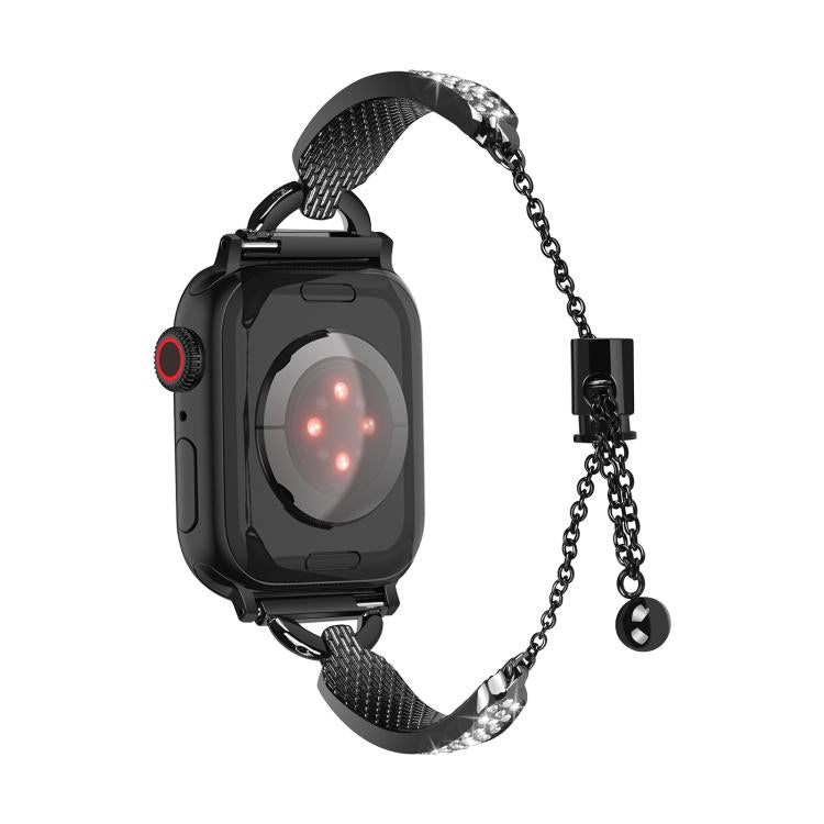 For Apple Watch 46mm / 49mm / 45mm / 44mm Kalebol Stone Curved Zinc Alloy Strap(Black) by Kalebol