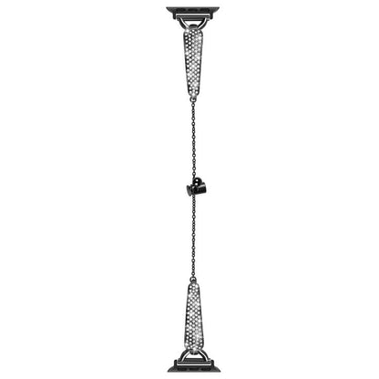 For Apple Watch 46mm / 49mm / 45mm / 44mm Kalebol Stone Curved Zinc Alloy Strap(Black) by Kalebol