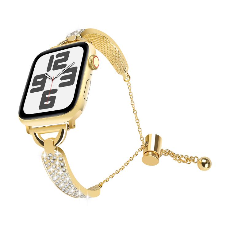 For Apple Watch 46mm / 49mm / 45mm / 44mm Kalebol Stone Curved Zinc Alloy Strap(Gold) by Kalebol