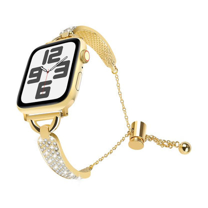 For Apple Watch 46mm / 49mm / 45mm / 44mm Kalebol Stone Curved Zinc Alloy Strap(Gold) by Kalebol