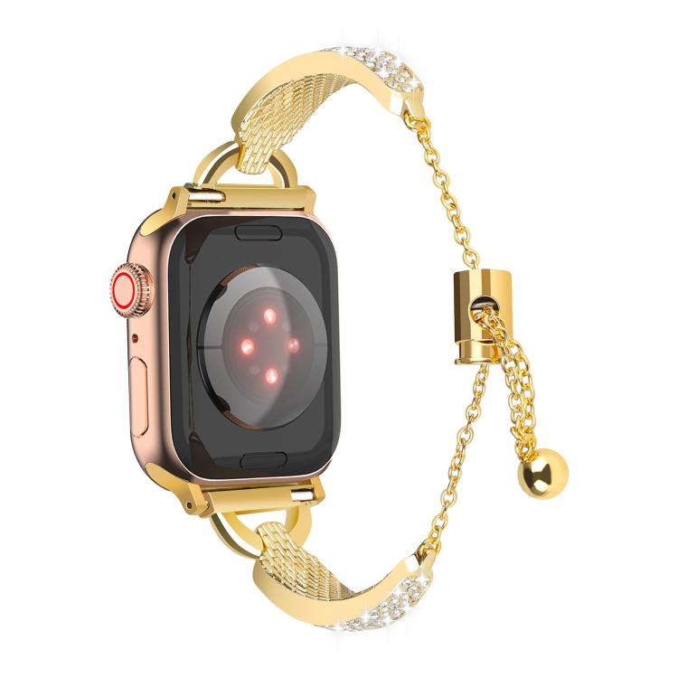 For Apple Watch 46mm / 49mm / 45mm / 44mm Kalebol Stone Curved Zinc Alloy Strap(Gold) by Kalebol