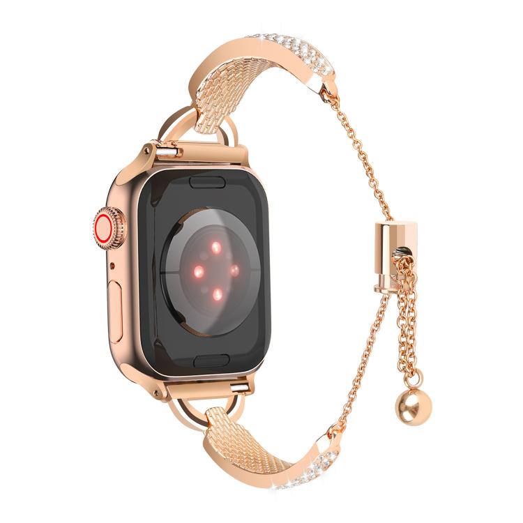 For Apple Watch 46mm / 49mm / 45mm / 44mm Kalebol Stone Curved Zinc Alloy Strap(Rose Pink) by Kalebol