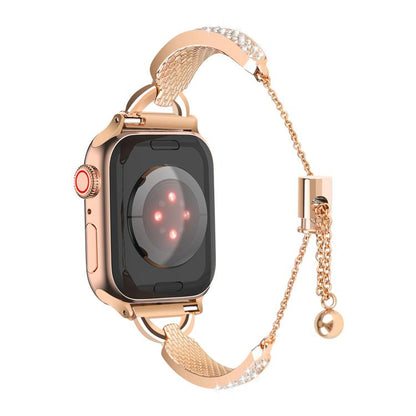 For Apple Watch 46mm / 49mm / 45mm / 44mm Kalebol Stone Curved Zinc Alloy Strap(Rose Pink) by Kalebol