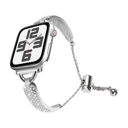 For Apple Watch 46mm / 49mm / 45mm / 44mm Kalebol Stone Curved Zinc Alloy Strap(Silver) by Kalebol