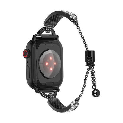 For Apple Watch 42mm / 41mm / 40mm / 38mm Kalebol Stone Curved Zinc Alloy Strap(Black) by Kalebol