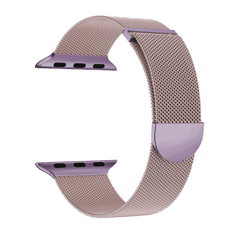 For Apple Watch 46mm / 49mm / 45mm / 44mm Kalebol Semi-round Tail Milan Stainless Steel Strap(Pink Purple) by Kalebol