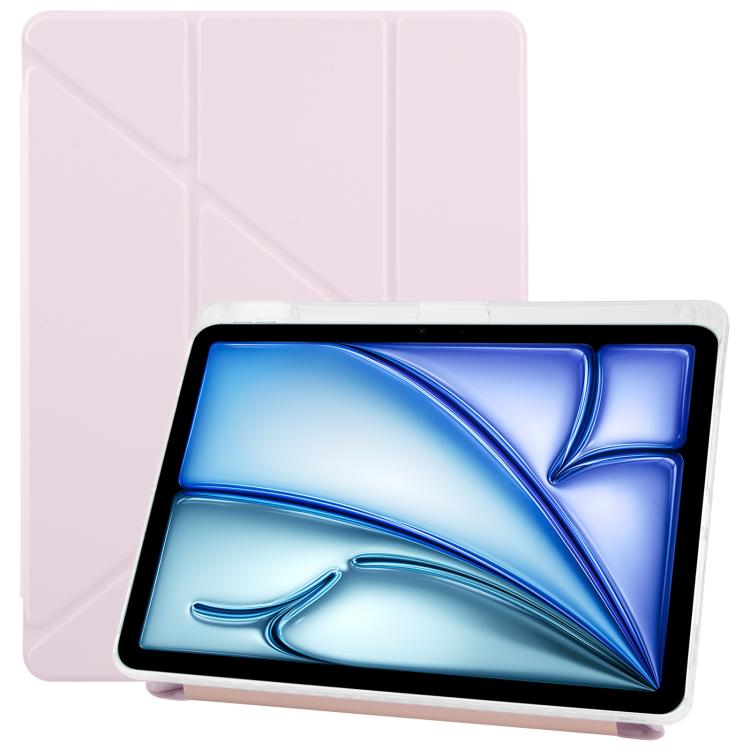 For iPad Air 13 2025 / 2024 / Pro 12.9 ZGA Genre Series Y-Fold Leather Tablet Case with Pen Slot(Pink) by ZGA