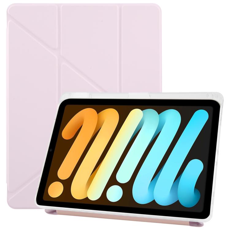 For iPad mini 6 / mini 2024 ZGA Genre Series Y-Fold Leather Tablet Case with Pen Slot(Pink) by ZGA