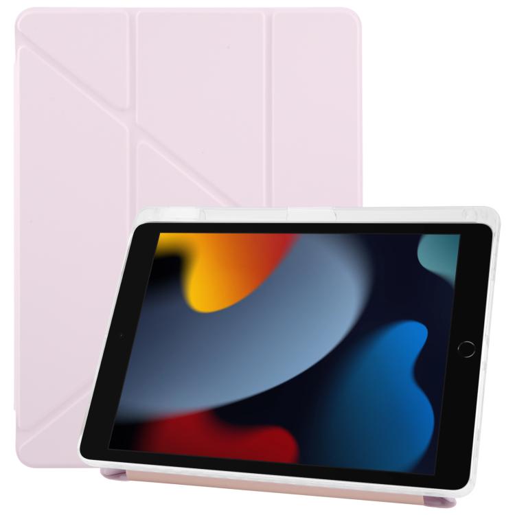 For iPad 10.2 2021 / Air 10.5 ZGA Genre Series Y-Fold Leather Tablet Case with Pen Slot(Pink) by ZGA