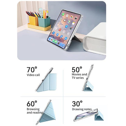 For iPad Air 13 2025 / 2024 / Pro 12.9 ZGA Genre Series Y-Fold Leather Tablet Case with Pen Slot(Blue) by ZGA