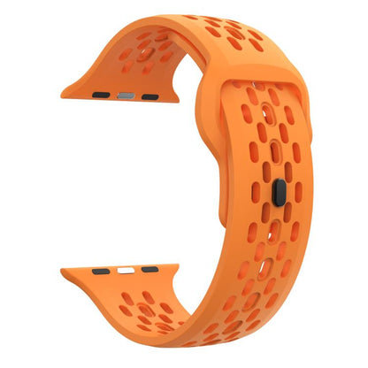 For Apple Watch 46mm / 49mm / 45mm / 44mm Kalebol Mesh Reverse Buckle Silicone Strap(Orange) by Kalebol