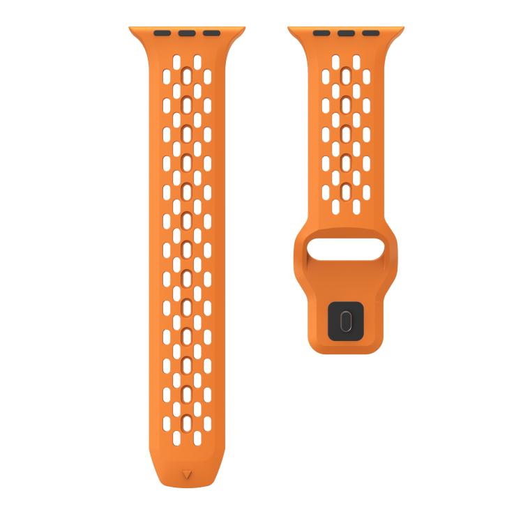 For Apple Watch 46mm / 49mm / 45mm / 44mm Kalebol Mesh Reverse Buckle Silicone Strap(Orange) by Kalebol