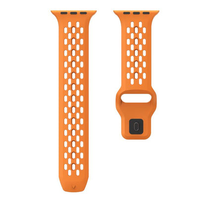 For Apple Watch 46mm / 49mm / 45mm / 44mm Kalebol Mesh Reverse Buckle Silicone Strap(Orange) by Kalebol