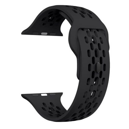 For Apple Watch 46mm / 49mm / 45mm / 44mm Kalebol Mesh Reverse Buckle Silicone Strap(Black) by Kalebol