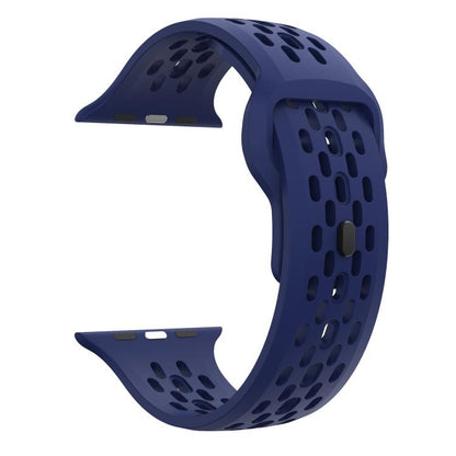 For Apple Watch 46mm / 49mm / 45mm / 44mm Kalebol Mesh Reverse Buckle Silicone Strap(Midnight Blue) by Kalebol