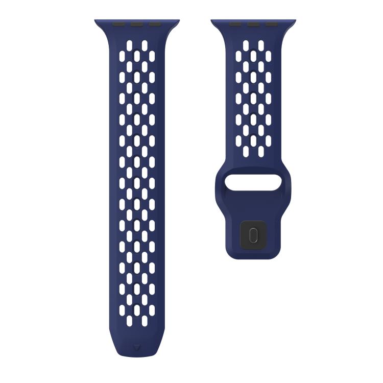 For Apple Watch 46mm / 49mm / 45mm / 44mm Kalebol Mesh Reverse Buckle Silicone Strap(Midnight Blue) by Kalebol