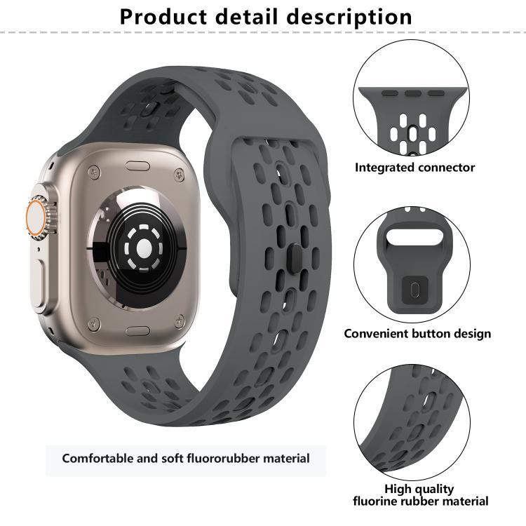 For Apple Watch 46mm / 49mm / 45mm / 44mm Kalebol Mesh Reverse Buckle Silicone Strap(Orange) by Kalebol